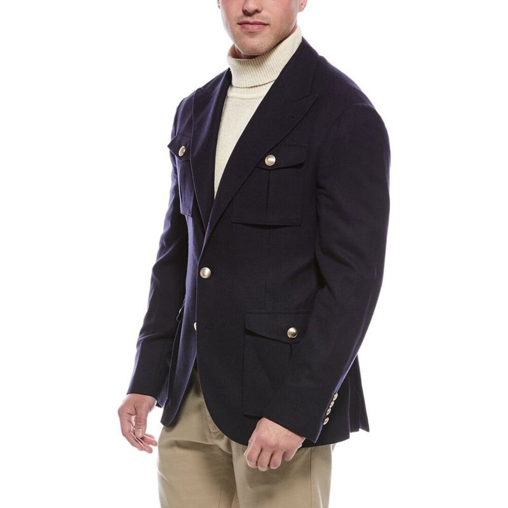 Brunello Cucinelli Mens  Wool, Cashmere, & Silk-Blend Blazer - Picture 4 of 5
